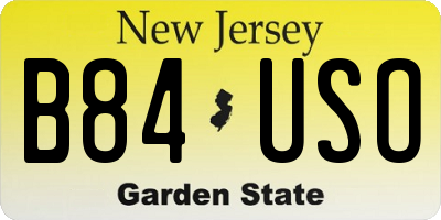 NJ license plate B84USO