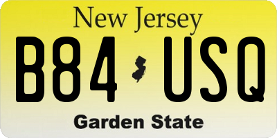 NJ license plate B84USQ
