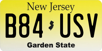 NJ license plate B84USV