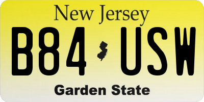 NJ license plate B84USW