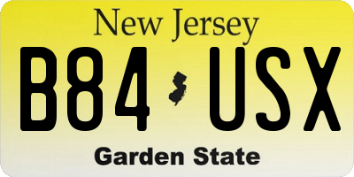 NJ license plate B84USX