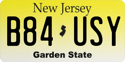 NJ license plate B84USY