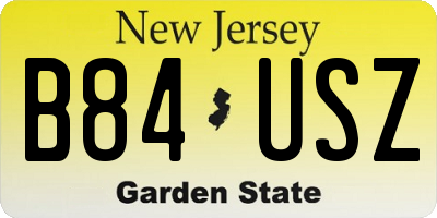 NJ license plate B84USZ