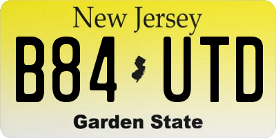 NJ license plate B84UTD