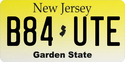 NJ license plate B84UTE