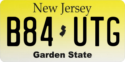 NJ license plate B84UTG