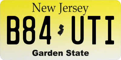 NJ license plate B84UTI