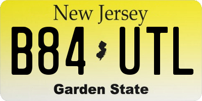 NJ license plate B84UTL