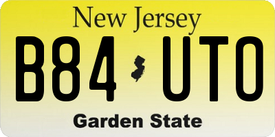 NJ license plate B84UTO