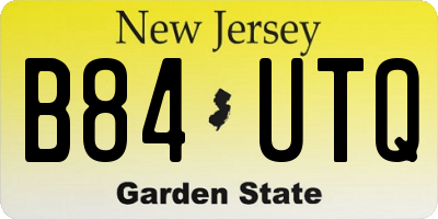 NJ license plate B84UTQ