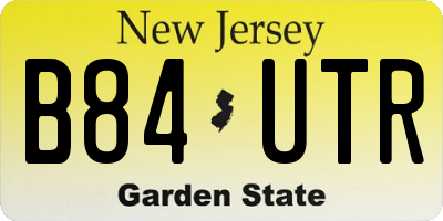 NJ license plate B84UTR