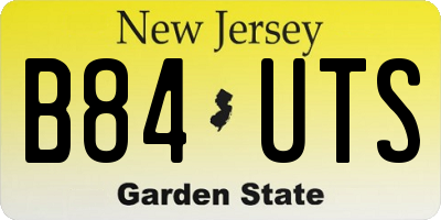 NJ license plate B84UTS