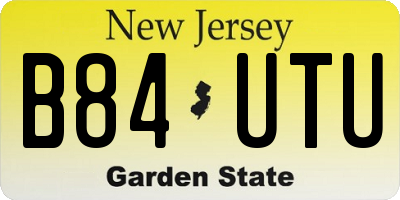 NJ license plate B84UTU