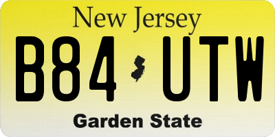 NJ license plate B84UTW