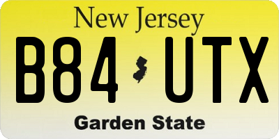 NJ license plate B84UTX