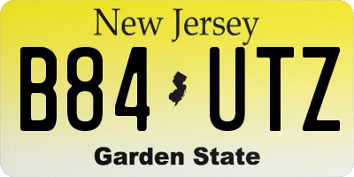 NJ license plate B84UTZ