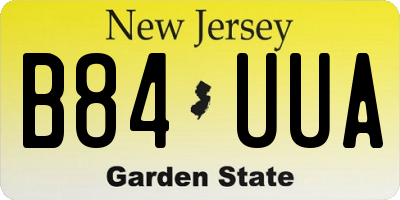 NJ license plate B84UUA