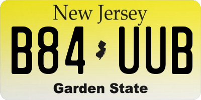NJ license plate B84UUB