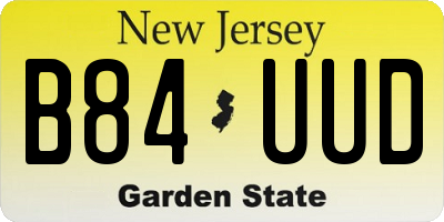 NJ license plate B84UUD