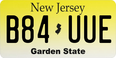 NJ license plate B84UUE