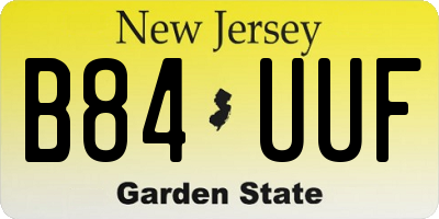 NJ license plate B84UUF