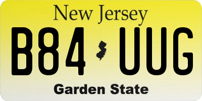 NJ license plate B84UUG