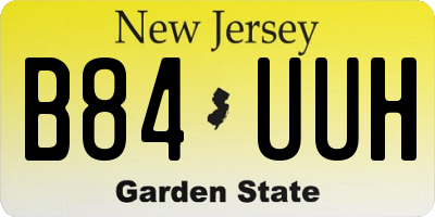NJ license plate B84UUH