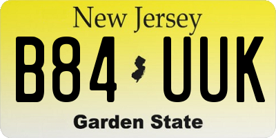 NJ license plate B84UUK