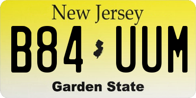 NJ license plate B84UUM