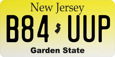 NJ license plate B84UUP