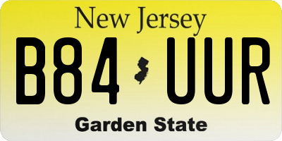 NJ license plate B84UUR