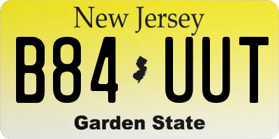 NJ license plate B84UUT