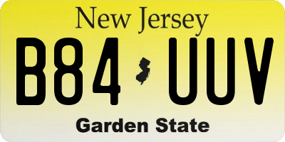 NJ license plate B84UUV