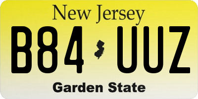 NJ license plate B84UUZ