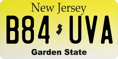 NJ license plate B84UVA