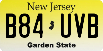 NJ license plate B84UVB