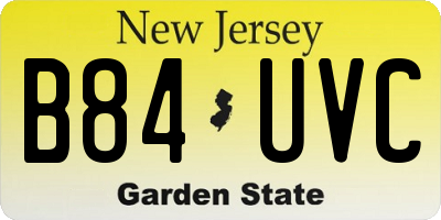 NJ license plate B84UVC