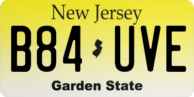 NJ license plate B84UVE