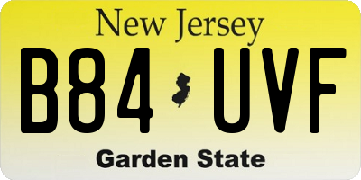 NJ license plate B84UVF