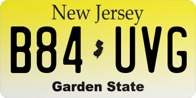 NJ license plate B84UVG