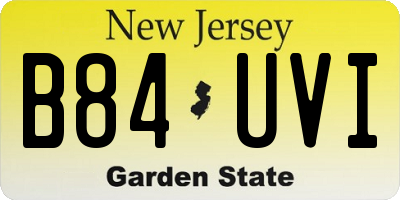 NJ license plate B84UVI
