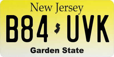 NJ license plate B84UVK