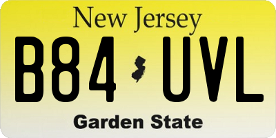 NJ license plate B84UVL