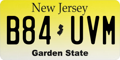 NJ license plate B84UVM