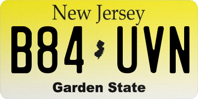 NJ license plate B84UVN