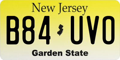 NJ license plate B84UVO