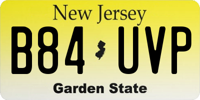 NJ license plate B84UVP
