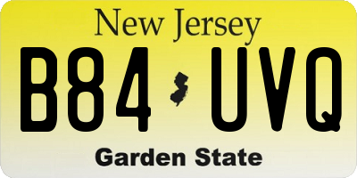 NJ license plate B84UVQ