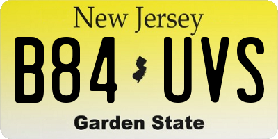 NJ license plate B84UVS