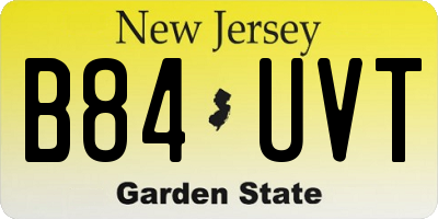 NJ license plate B84UVT